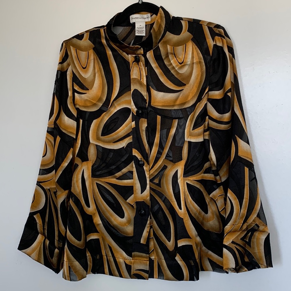 Vantage Button Down Blouse Size Medium - image 2